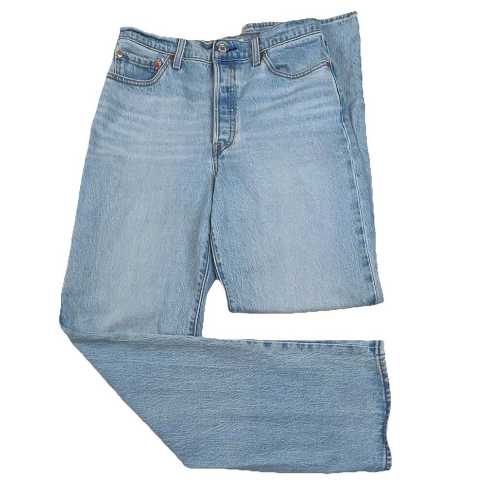 Levi's Premium Women’s Ribcage Big E Straight Jeans 29x32 High Rise Button Fly